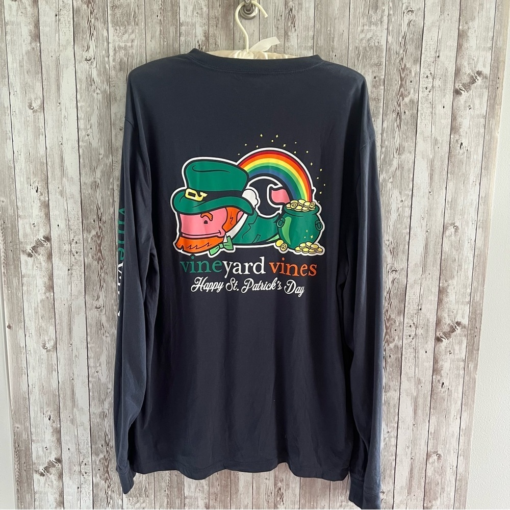 Vineyard Vines Navy St. Patrick's Day Long Sleeve Shirt Large